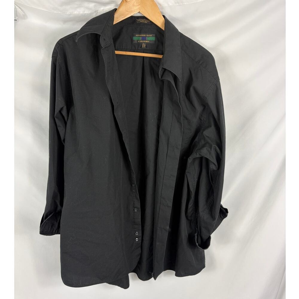 Alexander Julian Colours Black Long Sleeve Button Down Shirt Size XL